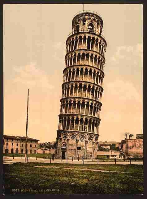 Vintage The Leaning Tower Pisa A4 Photo Print