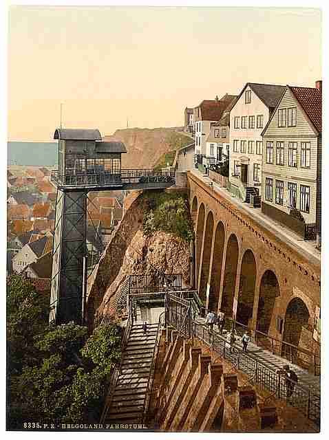 Vintage The Lift Helgoland A4 Photo Print