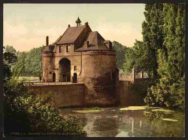 Vintage The Marechal gate Bruges A4 Photo Print