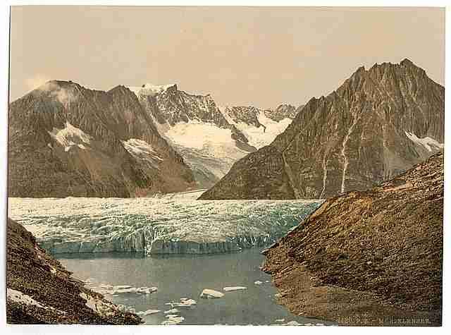 Vintage The Marjelensee Valais Alps of A4 Photo Print