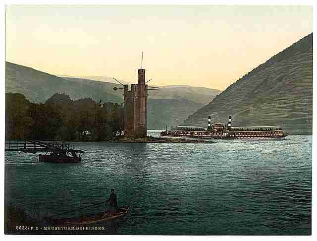 Vintage The Mouse Tower Bingen the Rhine A4 Photo Print