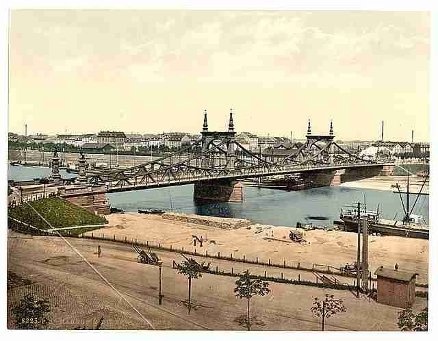 Vintage The Neckar Bridge Mannheim Baden A4 Photo Print