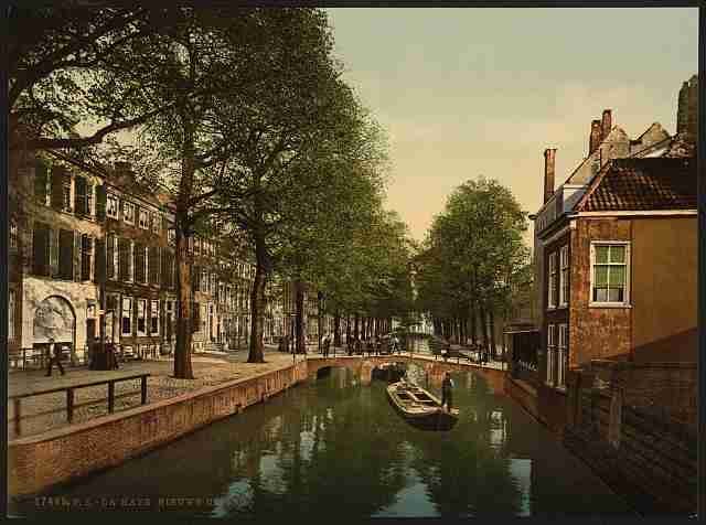 Vintage The New Uitleg canal Hague A4 Photo Print