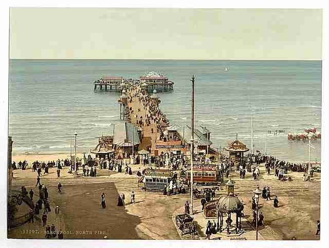 Vintage The North Pier II Blackpool A4 Photo Print