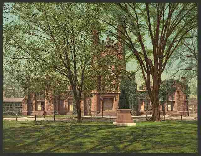 Vintage The Old library Yale College A4 Photo Print