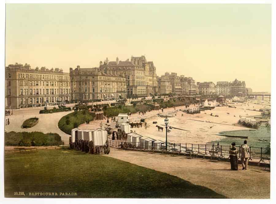 Vintage The Parade From The Wish Tower Eastbourne England A4 Photo Print