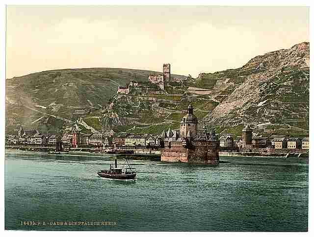 Vintage The Pfalz on the Rhine II Coub the Rhine A4 Photo Print