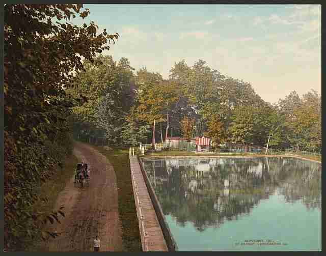 Vintage The Reservoir Mount Royal Park Montreal A4 Photo Print