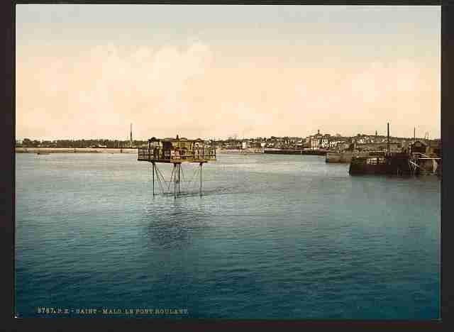 Vintage The Roulant Bridge St Malo A4 Photo Print