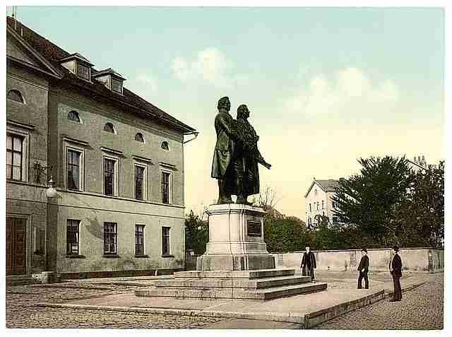 Vintage The Schiller and Goethe Weimar Thuringia A4 Photo Print