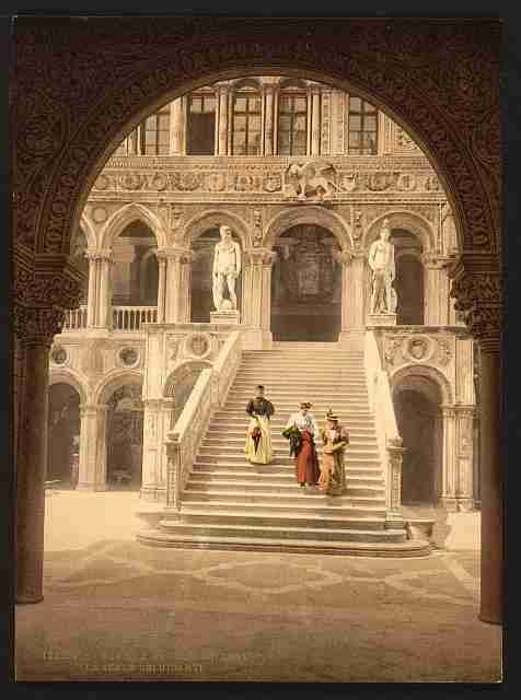 Vintage The Staircase of the Giants Venice A4 Photo Print