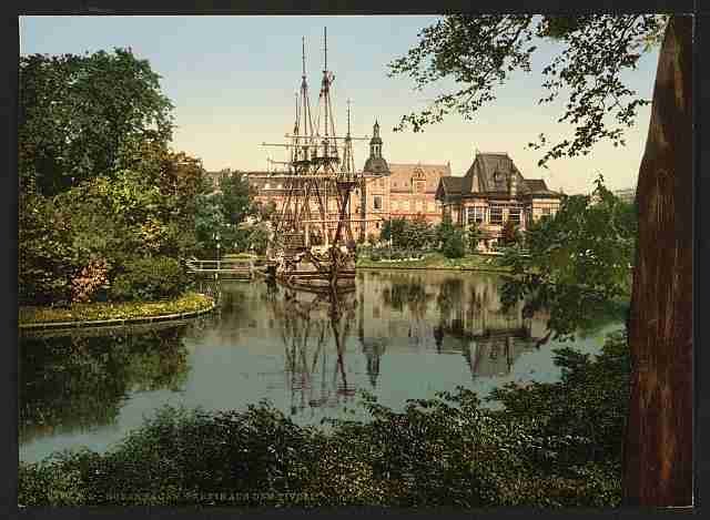 Vintage The Tivoli park Copenhagen A4 Photo Print