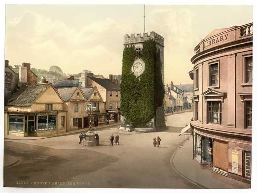 Vintage The Tower Newton Abbott England A4 Photo Print