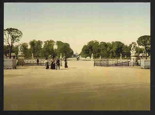 Vintage The Tuileries and Champs Elysees Paris A4 Photo Print
