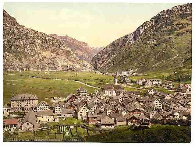 Vintage The Ursern Valley Andermatt A4 Photo Print