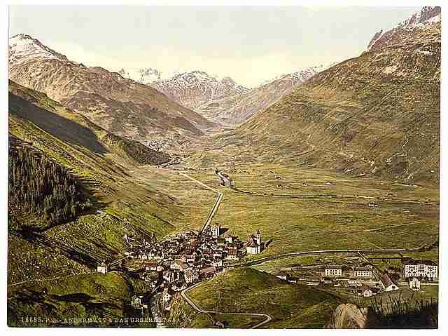 Vintage The Ursern Valley I Andermatt A4 Photo Print