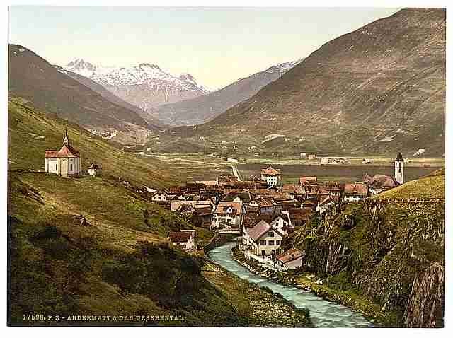 Vintage The Ursern Valley II Andermatt A4 Photo Print