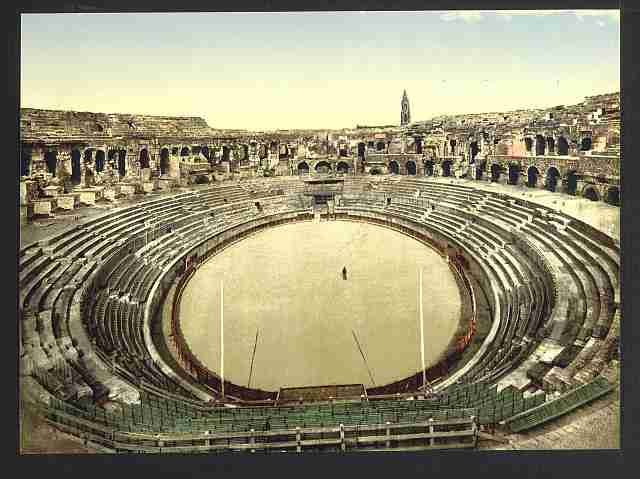 Vintage The arena interior II Nîmes A4 Photo Print