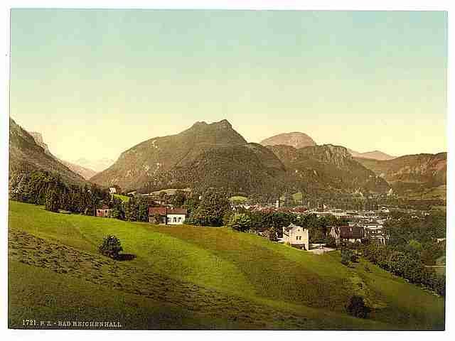 Vintage The baths I Reichenhall Bavaria A4 Photo Print