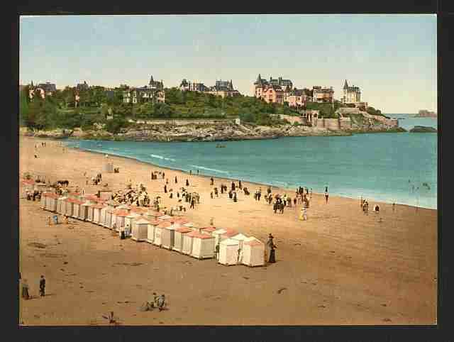 Vintage The beach Dinard A4 Photo Print