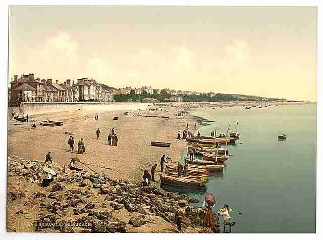 Vintage The beach Exmouth A4 Photo Print