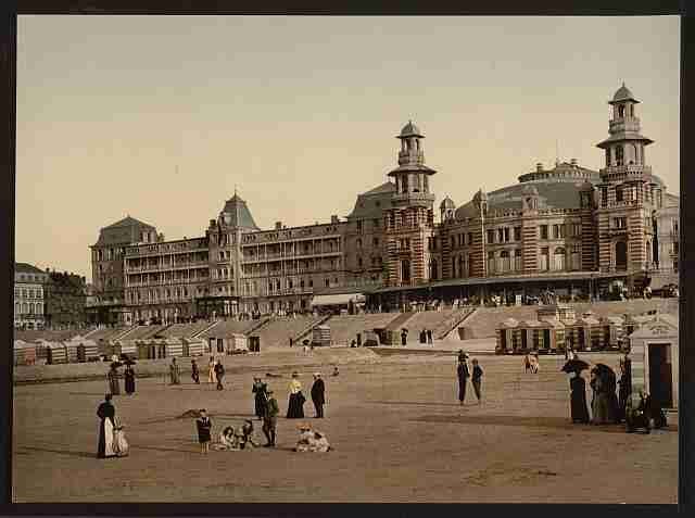 Vintage The beach and Kursaal Blankenberghe A4 Photo Print