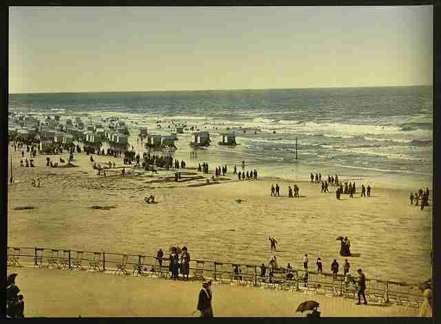 Vintage The beach from the Kursaal Ostend A4 Photo Print