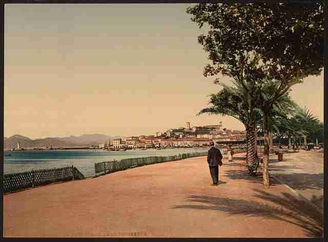 Vintage The boulevards Cannes A4 Photo Print