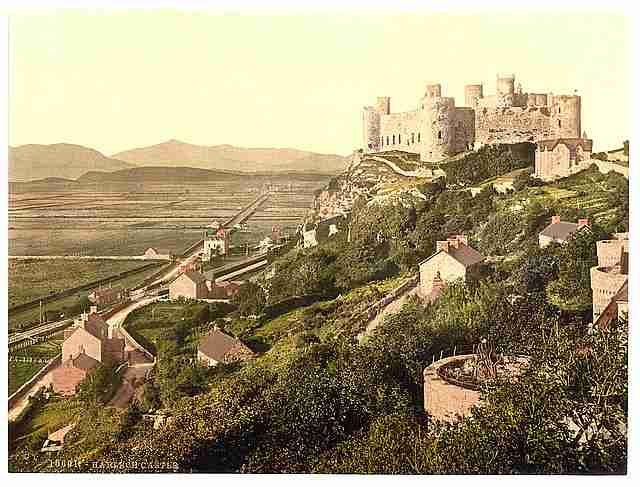 Vintage The castle Harlech Castle A4 Photo Print