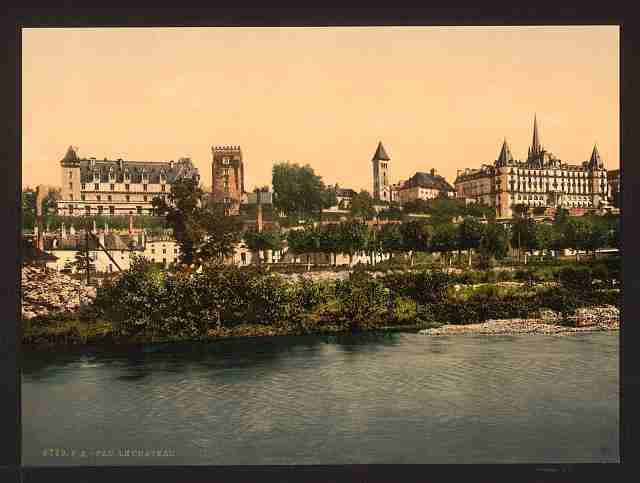 Vintage The castle from south front Pau Pyrenees A4 Photo Print
