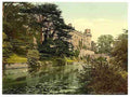 Vintage The castle from the river Warwick A4 Photo Print