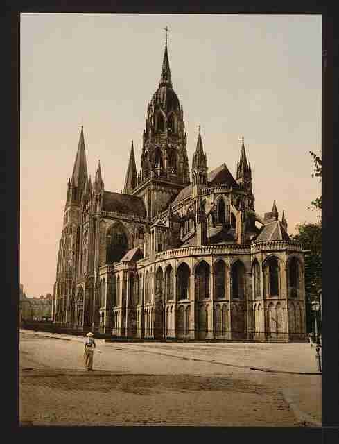 Vintage The cathedral Bayeux A4 Photo Print