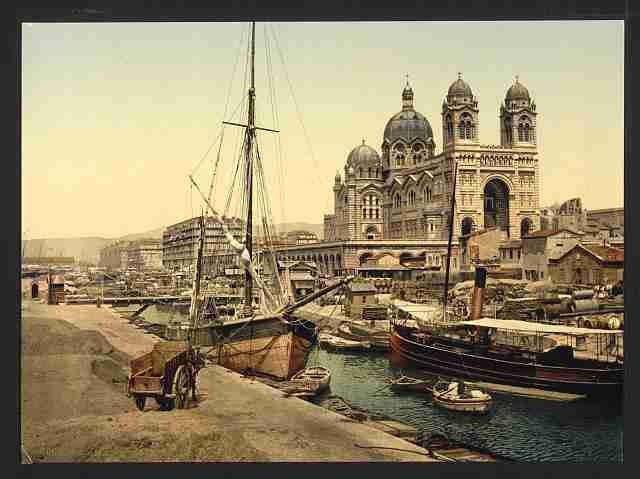 Vintage The cathedral Marseilles A4 Photo Print