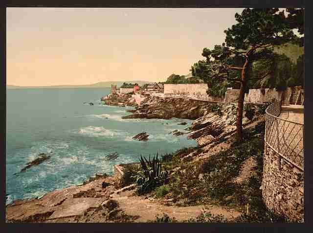 Vintage The cliffs Nervi Genoa A4 Photo Print