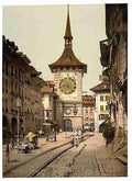 Vintage The clock tower Berne Town A4 Photo Print
