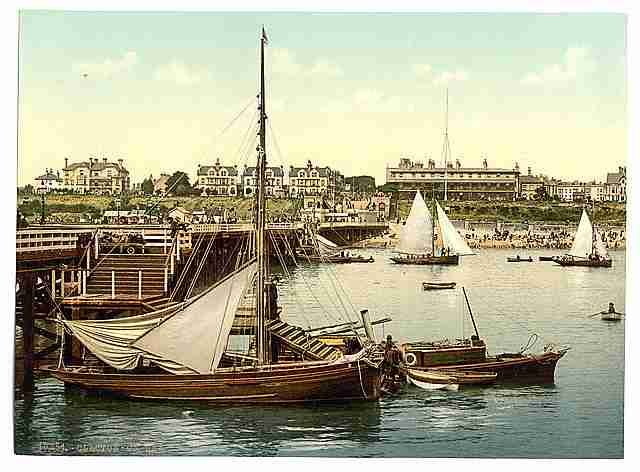 Vintage The front pier from pier end Clacton on Sea A4 Photo Print