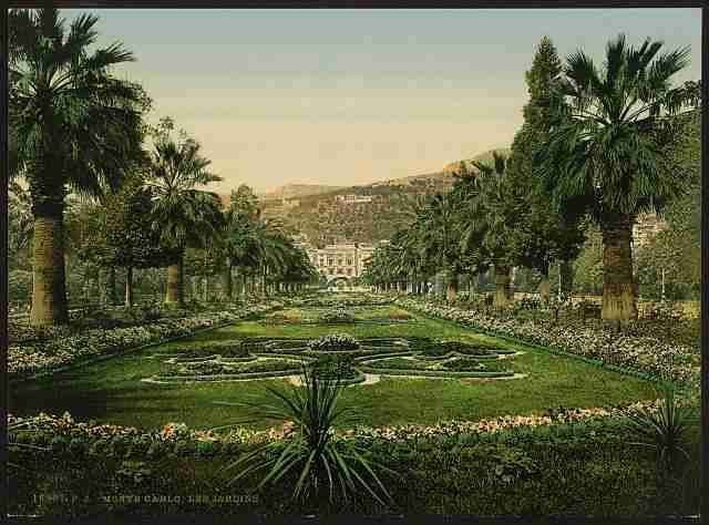 Vintage The gardens Monte Carlo A4 Photo Print