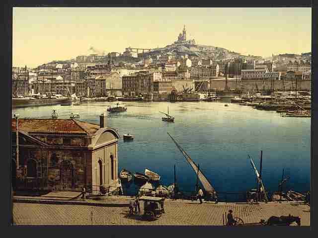 Vintage The harbor Marseilles A4 Photo Print
