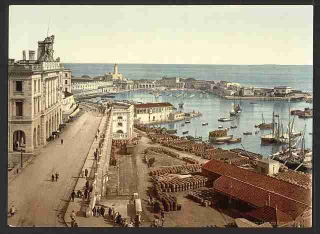 Vintage The harbor and admiralty Algiers A4 Photo Print