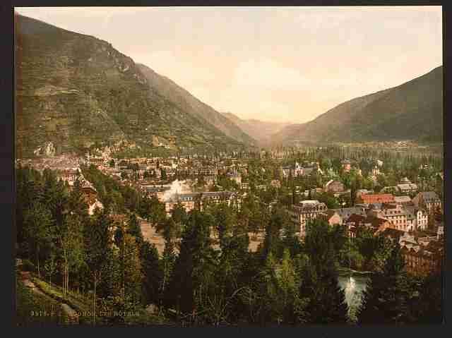 Vintage The hotels Luchon Pyrenees A4 Photo Print