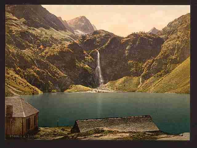 Vintage The lake of Oô Luchon Pyrenees A4 Photo Print