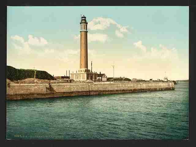 Vintage The lighthouse Dunkirk A4 Photo Print