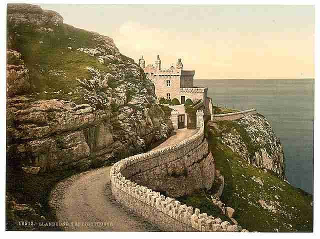 Vintage The lighthouse Llandudno A4 Photo Print