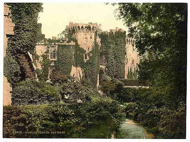 Vintage The moat Raglan Castle A4 Photo Print