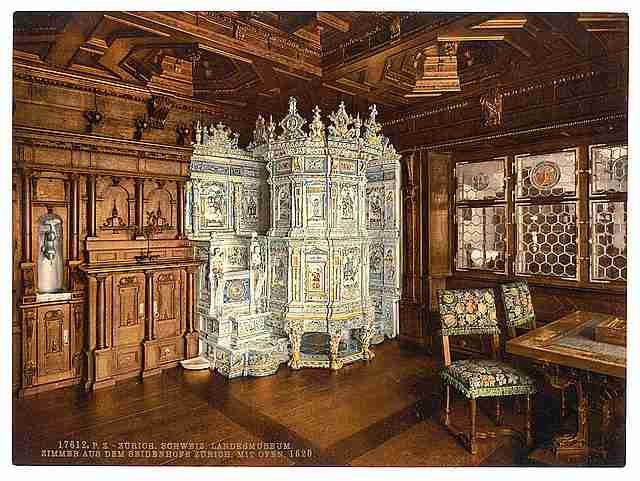 Vintage The museum  Seidenhofe with oven Zurich A4 Photo Print