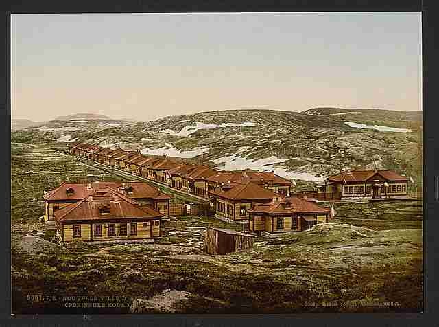 Vintage The new village Alexander III Kola Peninsula A4 Photo Print