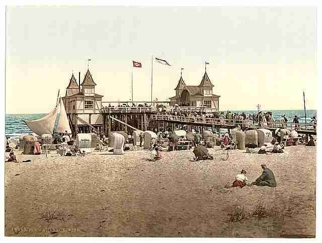 Vintage The pier Ahlbeck Pommeraina A4 Photo Print