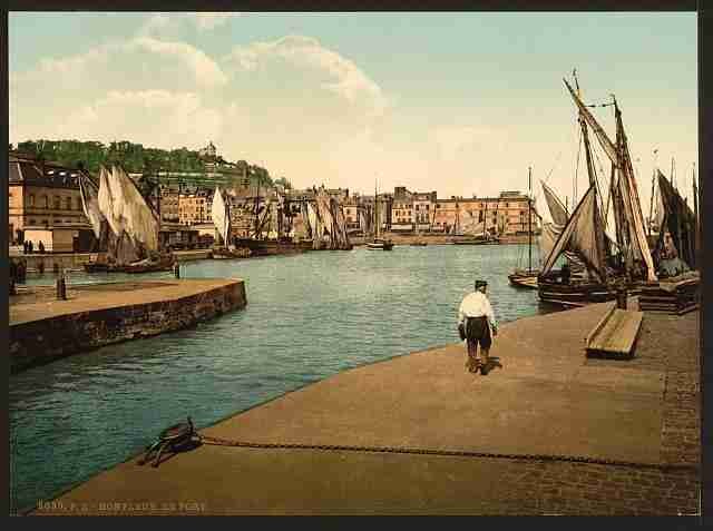 Vintage The port Honfleur A4 Photo Print