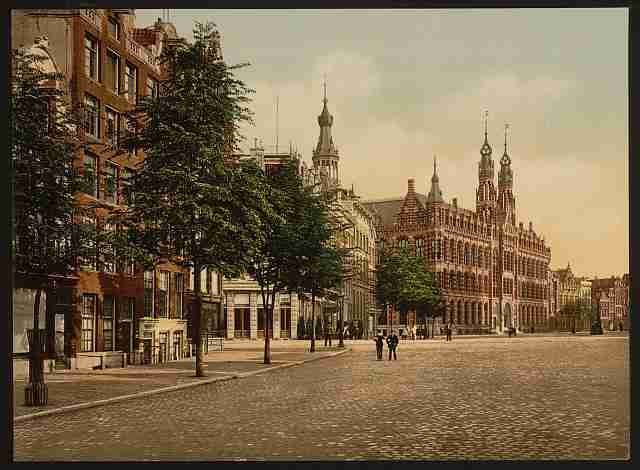 Vintage The post office Amsterdam A4 Photo Print