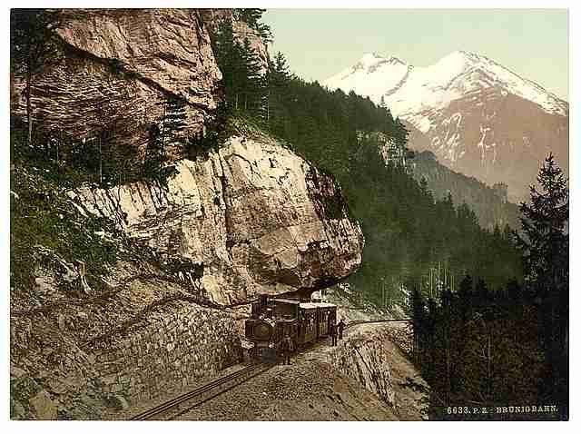 Vintage The railway Brunig Bernese Oberland A4 Photo Print
